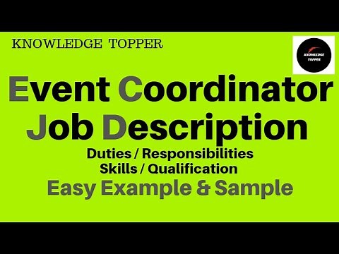 Event Coordinator Job Description | Event Coordinator Duties and Responsibilities and Skills