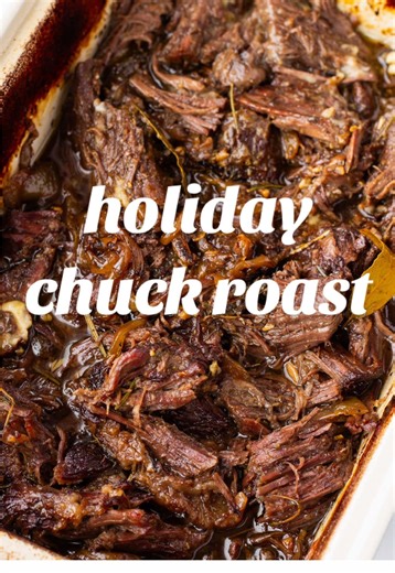 This is my favorite holiday chuck roast recipe! Made with a honey, balsamic, and broth braising liquid. SO GOOD AND EASY!! Recipe is simple! https://cookingformysoul.com/honey-balsamic-chuck-roast/ #holidaydinner #potroast #comfortfood