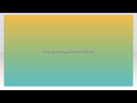 Pop up message box in PyGame