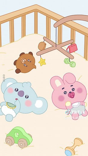 [🎥Vlog] a day of cutie pies | mobile🎲, milk🍼, giggle together👼 #BT21 #NEWBORN #BABY #Childcare