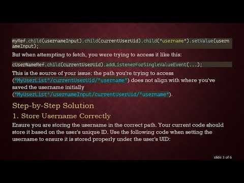 How to Retrieve the Username from Firebase in Android Apps