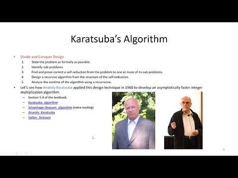 Karatsuba's algorithm for integer mult - Divide and Conquer - Design and Analysis of Algorithms
