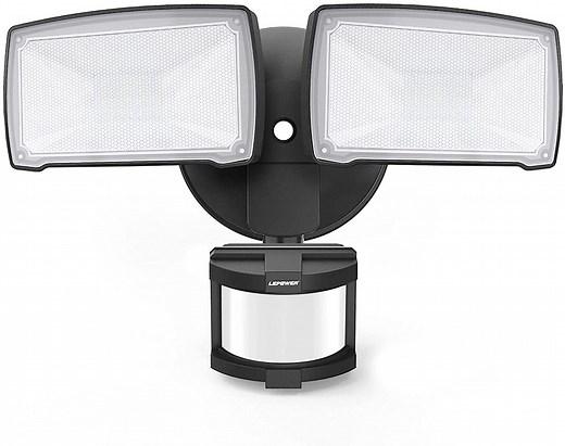 LEPOWER 30W LED Security Lights Motion Sensor Light Outdoor, 3200LM Motion Security Light, 5500K, IP65 Waterproof, 2 Head Motion Detector Flood Light for Garage, Yard, Porch