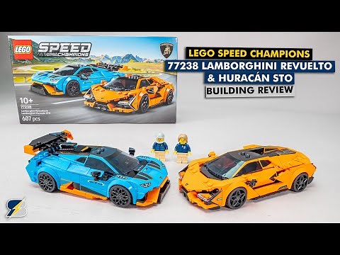 LEGO Speed Champions 77238 Lamborghini Revuelto & Huracán STO detailed building review
