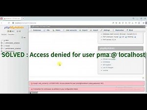 SOLVED:Access denied for user 'pma'@'localhost' (using password:NO)Connection to controluser failed