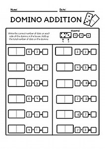 Printable Domino Addition Worksheets | 1st Grade & Kindergarten Math