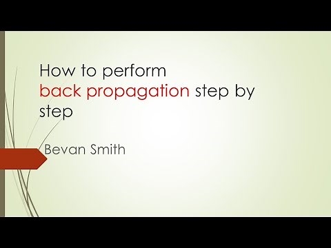 Back Propagation in training neural networks step by step