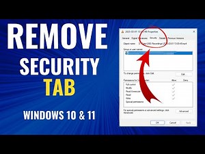 Add or Remove the Security Tab from the properties window // Windows 10 & 11