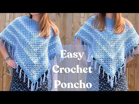 Easy Crochet Poncho Tutorial | Beginner Tutorial