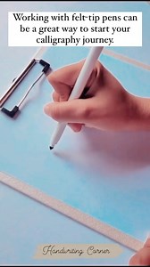 50 reactions | Using felt tip pens is a great way to start learning calligraphy as they are easy to work with and readily available. Start by practicing basic calligraphy strokes, such as the upward stroke (thin line), downward stroke (thick line) ✍❤️ #calligraphy #beginner #handlettering #handwriting | 퓗퓪퓷퓭픀퓻퓲퓽퓲퓷퓰 퓒퓸퓻퓷퓮퓻 | Facebook