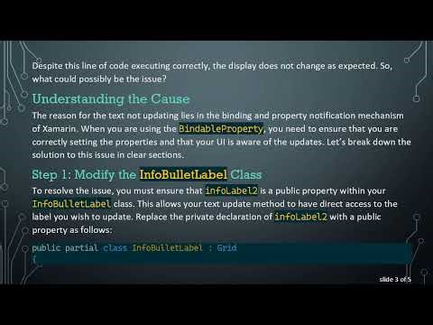 Resolving Issues with InfoLabel Updates in Xamarin.Forms