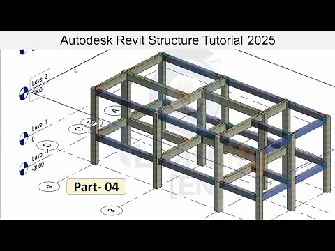 4. Autodesk Revit Structure Tutorial 2025 - how to draw beam in Revit structure & Replicate Model