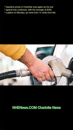 Gasoline prices in Charlotte rose again as the war against Iran continues, with the average at $3.92