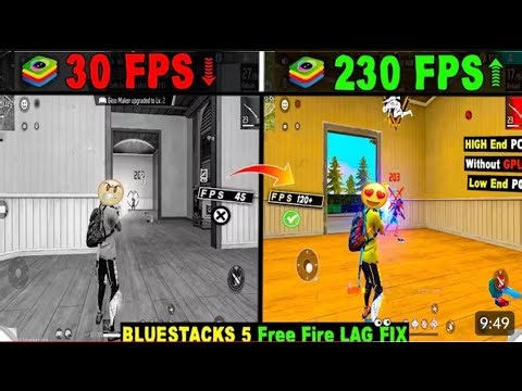 BlueStacks 5 & MSI app player Free Fire Lag Fix 🔥 | 30 FPS Se 230 FPS 😍 | Smooth Gameplay