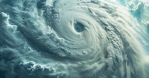 Hurricane Storm Clouds - Weather Satellite Aerial View 4K