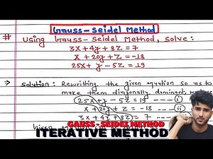 Gauss seidel method || Gauss seidel method in hindi || Iteration method ||Numerical Method || Arya