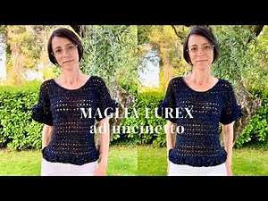 Tutorial maglia all’uncinetto facile con paillettes fatta a mano per principianti - easy crochet