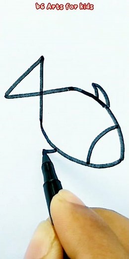 How To Draw A Fish from Number 4 | Easy Way To draw Fish | Easy drawing Step by step