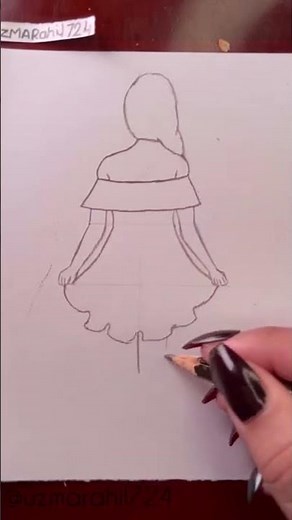 How to Draw a Beautiful Girl from the Back | Step-by-Step Tutorial #art #drawing