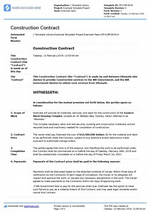 Construction Contract Sample (Better than word and PDF)