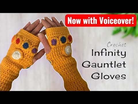 Infinity Gauntlet Fingerless Gloves with me! Free Crochet Pattern for Beginners!