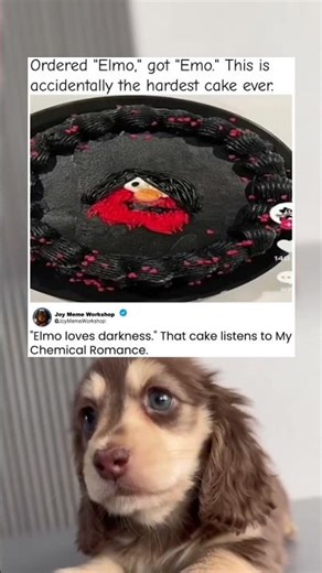 They Ordered Elmo But Got An "Emo" Cake 🖤 #memes #funny #pets