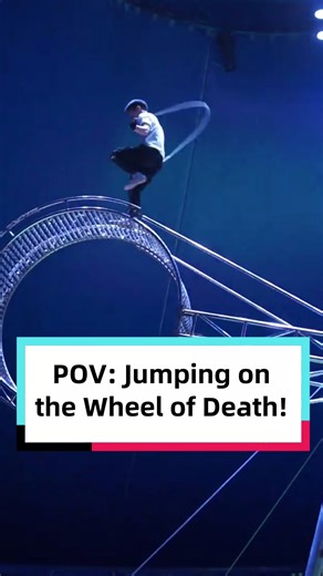 An acrobat pulls off daring tricks on the spinning Wheel of Death. Which view do you think hits harder, the first-person or the third-person view? | Discover China