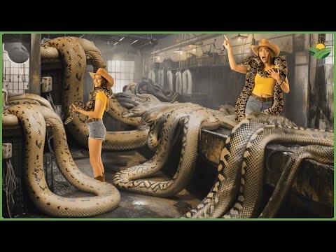 How Farmers Raise and Process Millions of Pythons | Giant Python Farming for Skin, Meat & Fat