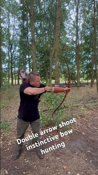 Double arrow shoot 🤩 instinctive bow hunting