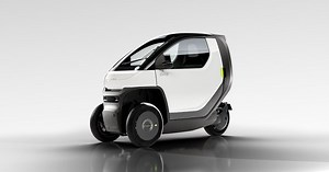 This 50 MPH fully-enclosed electric vehicle offers car-like convenience in a motorcycle size