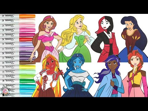 Disney Princess Makeover Coloring Book Compilation Tinker Bell LOL Surprise Inside Out DC Super Hero