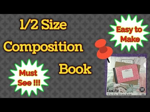 Cover for 1/2 size composition book - Tutorial