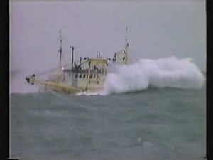 Beam trawler in bad weather
