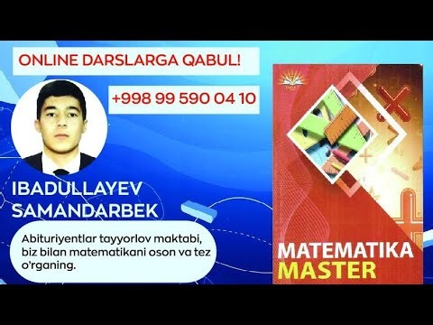 Master matematika kursi (118-dars) [4262-...4282] -misollar