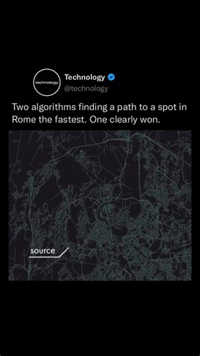 Technology on Instagram: "The first algorithm is Dijkstra’s algorithm, designed to find the shortest path between nodes in a weighted graph—such as those representing road networks. Developed by computer scientist Edsger W. Dijkstra in 1956 and published in 1959, it efficiently calculates the minimum distance from a starting node to all other nodes in the graph. The second is the A* (pronounced “A-star”) algorithm, widely used in computer science for graph traversal and pathfinding. A* is known