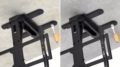 Motorized Ceiling TV-Mount Flip Down - 37 to 75 Inch Electric TV-Mount Motorized Drop Down with Remote, Max Load 99 lbs, Max VESA 600x400 mm, Black