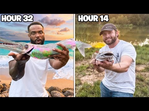 Catching Fresh vs Salt Water Fish For 48 Hours Challenge!