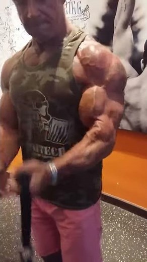 Just finishing biceps at the gym today .