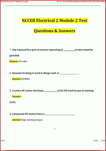 Nccer Electrical 2 Module 2 Test Actual Questions And Verifi video