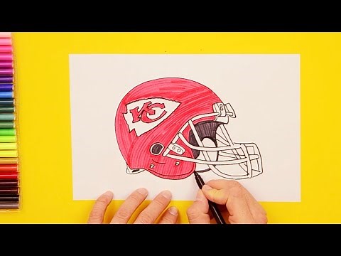 How to draw Kansas City Chiefs football helmet (NFL)