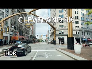 Driving Downtown - Cleveland 4K HDR - USA