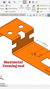 In SolidWorks, the Forming Tool feature is used in Sheet Metal design to create complex shapes like louvers, embosses, ribs, and vents by deforming material — similar to stamping or punching in manufacturing. 🛠️ What is a Forming Tool? A forming tool is a pre-made feature saved as a .sldprt file that can be applied to sheet metal parts to deform them without cutting away material. 📌 Steps to Create and Use a Forming Tool in SolidWorks: ✅ 1. Create the Forming Tool Part Open a new part and sele