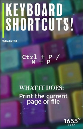 Keyboard Shortcut Tip #8: Print Fast with Ctrl + P / ⌘ + P 💻 #Shorts