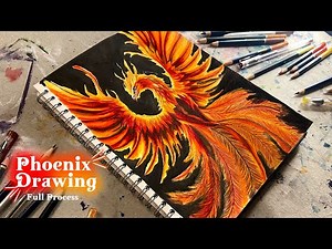 Watch a Stunning Phoenix Come to Life | Step-by-Step Coloured Pencil Drawing Tutorial