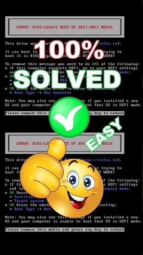 Fix: BIOS/Legacy Boot Error on UEFI-Only Media