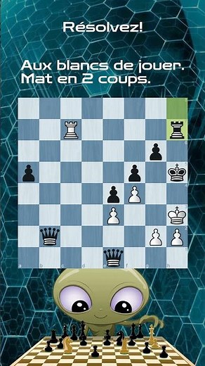 Problème d'échecs - Échec et mat en 2 coups #shorts