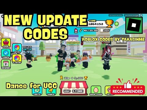 NEW UPDATE CODES Dance for UGC ROBLOX #roblox