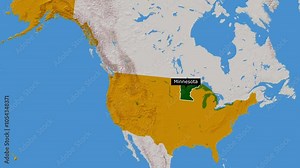 The State Of Minnesota.Political map of United States.Minnesota map.