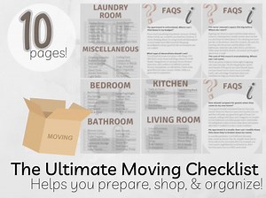 Moving Checklist, Printable Checklist, PDF Download, New Apartment Preparation - Etsy Australia