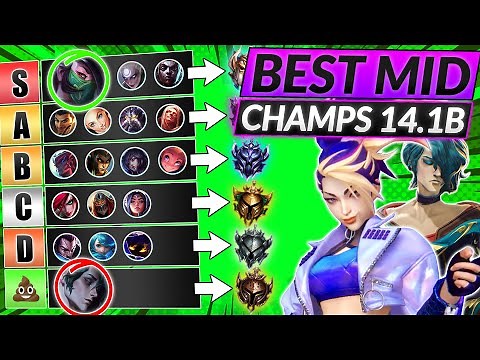NEW MID LANE Champions TIER LIST for 14.1 - LoL Season 14 Meta Guid